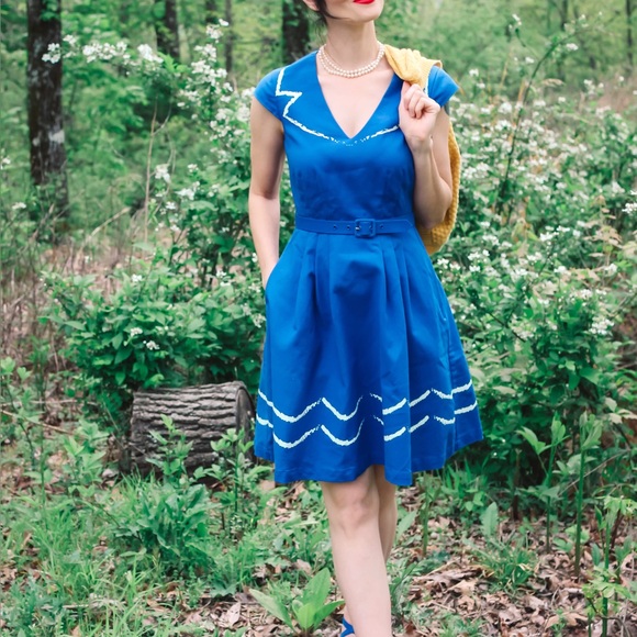 ModCloth Bea & Dot Tan and White Oslo and Behold Dress Sz S - Picture 16 of 16